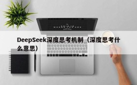 DeepSeek深度思考机制（深度思考什么意思）