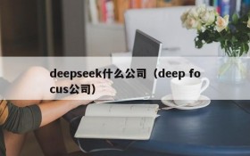 deepseek什么公司（deep focus公司）