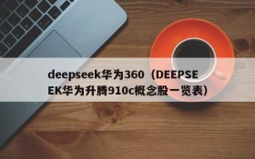 deepseek华为360(DEEPSEEK华为升腾910c概念股一览表)