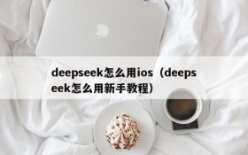 deepseek怎么用ios（deepseek怎么用新手教程）