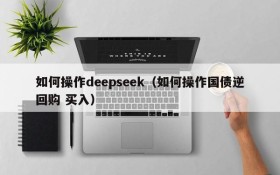 如何操作deepseek（如何操作国债逆回购 买入）