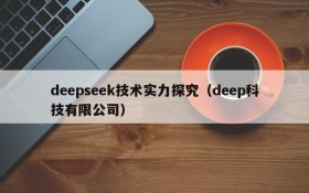 deepseek技术实力探究（deep科技有限公司）