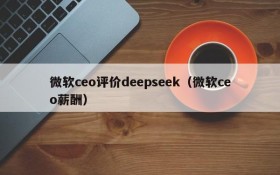 微软ceo评价deepseek（微软ceo薪酬）