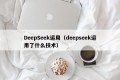 DeepSeek运用（deepseek运用了什么技术）