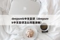 deepseek中文音译（deepseek中文音译怎么样最准确）